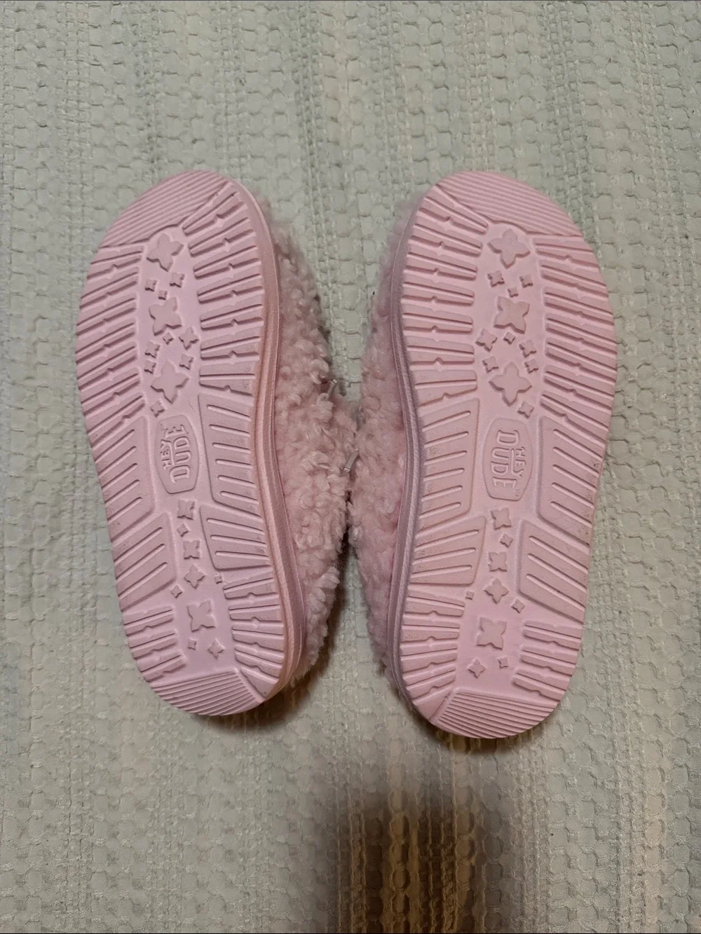 Hey Dude Kids Pink Fuzzy Slip-Ons